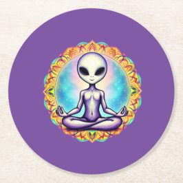 Galaktische Meditation Runder Pappuntersetzer