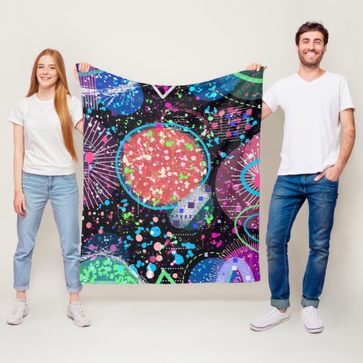 Galaktische Nachbarschaft: Abstrakte Kunst Fleecedecke (Beispiel)