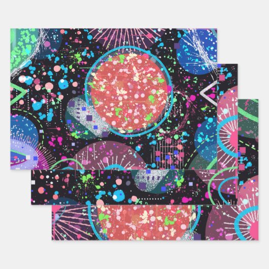 Galaktische Nachbarschaft: Abstrakte Kunst  Geschenkpapier Set (Set)