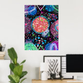 Galaktische Nachbarschaft: Abstrakte Kunst Postkar Poster (Heimbüro)