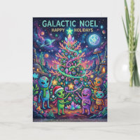 Galaktische Noel-Alien-Weihnachtskarte