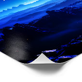 Galaktische Oase: Blauer Nebel Stellar Landschaft Poster (Ecke)