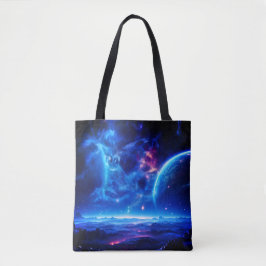 Galaktische Oase: Blauer Nebel Stellar Landschaft Tasche