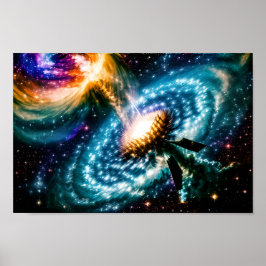Galaktische Planetenkräfte kollidieren und implodi Poster