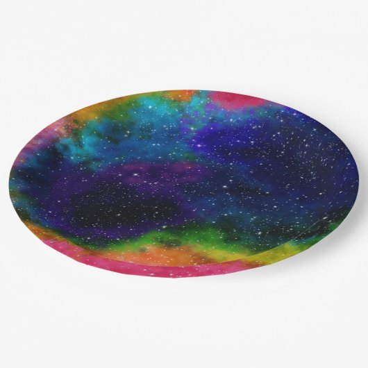 Galaktische SCI-Fi-Hochzeit Pappteller (Schrägansicht)