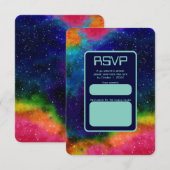 Galaktische SCI-Fi-Hochzeit RSVP Karte (Vorne/Hinten)