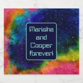 Galaktische SCI-Fi-Hochzeit Schaumweinetikett (Einzelnes Label)