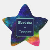 Galaktische SCI-Fi-Hochzeit Stern-Aufkleber (Vorderseite)