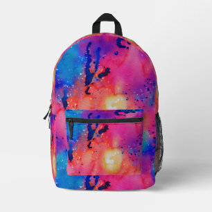 Galaktische Splash: Kosmischer Aquarellrücksack Bedruckter Rucksack