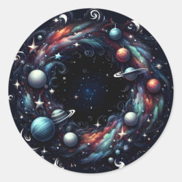 Galaktische Swirt-Krautklemme Runder Aufkleber