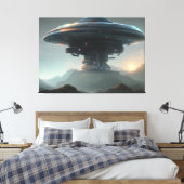 Galaktische Ufo Canvas Print Leinwanddruck (Insitu (Schlafzimmer))