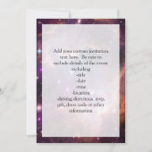 Galaktische Weltraumforschung Lila Einladung (Rückseite)