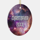 Galaktische Weltraumtechnik Lila Keramik Ornament (Rechts)