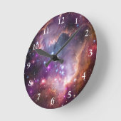 Galaktische Weltraumtechnik Lila Runde Wanduhr (Winkel)