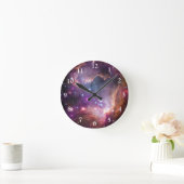 Galaktische Weltraumtechnik Lila Runde Wanduhr (Zuhause)