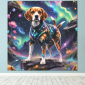 „Galaktischer Beagle: Kosmischer Lauf“ Leinwanddruck (Insitu (Holzboden))