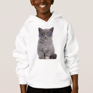 Galaktischer Blick auf die Stellar Kitty in Sonnen Hoodie