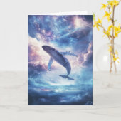 Galaktischer Breach Humpback Wal im Kosmos Karte (Gelbe Blume)