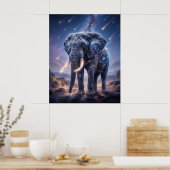 Galaktischer Elefant Sternenfall Himmel Poster (Küche)