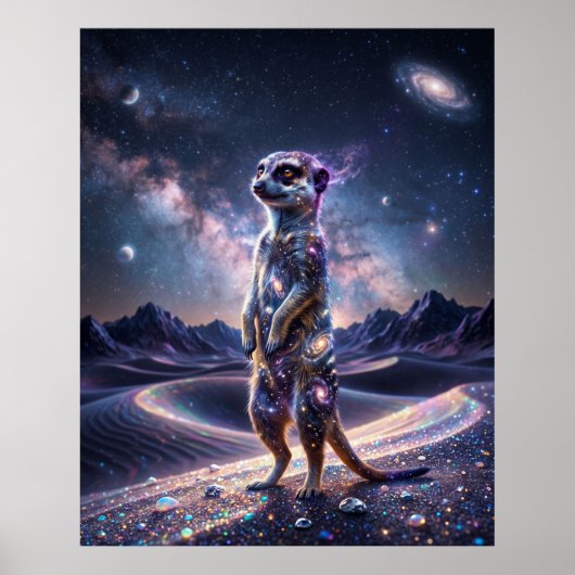Galaktischer Erdmännchen-Wachposten Sternendünen Poster (Vorne)