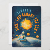 Galaktischer Erster Geburtstag: Solar Orbit Celebr Einladung (Vorderseite)