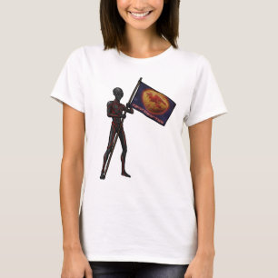Galaktischer Fahnenträger Cosmic Warrior Design T-Shirt