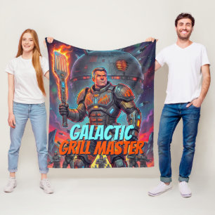 Galaktischer Grillmeister Vintage Sci-Fi Pop Art C Fleecedecke