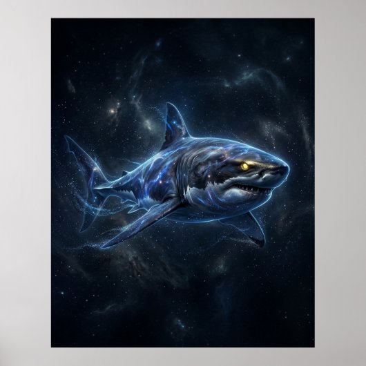 Galaktischer Haifisch Stern Abgrund Poster (Vorne)