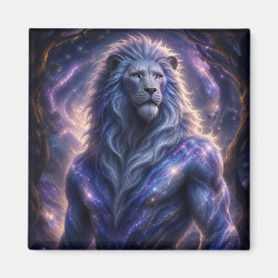 Galaktischer Löwe - Lyrischer Feline Wächter Magnet