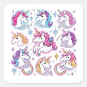 Galaktischer Spaß: Set für das Weltraumabenteuer Quadratischer Aufkleber