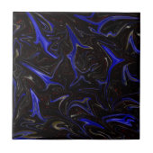 "Galaktischer Swirl: Der blaue und schwarze Marmor Fliese (Vorderseite)