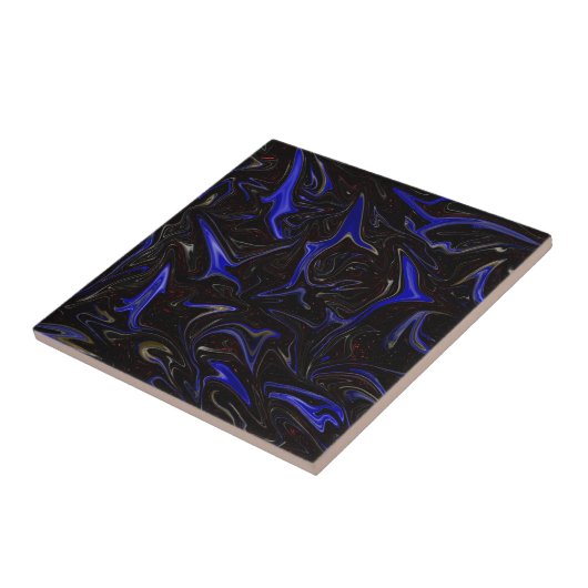 "Galaktischer Swirl: Der blaue und schwarze Marmor Fliese (Seite)