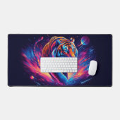 Galaktischer Tiger, Augen fangende Neontiere Schreibtischunterlage (Tastatur & Maus)