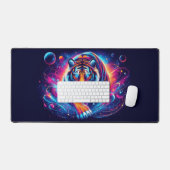 Galaktischer Tiger, Augen fangende Neontiere Schreibtischunterlage (Tastatur & Maus)