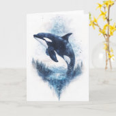 Galaktischer Wal stürzt durch den Himmel Karte (Gelbe Blume)