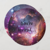 Galaktisches Äußeres Lila Nebulat Einladung (Vorne/Hinten)