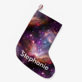 Galaktisches Äußeres Lila Nebulat Kleiner Weihnachtsstrumpf (Vorderansicht (hängend))