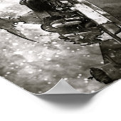 Galaktisches B&W Flugzeugplakat Poster (Ecke)