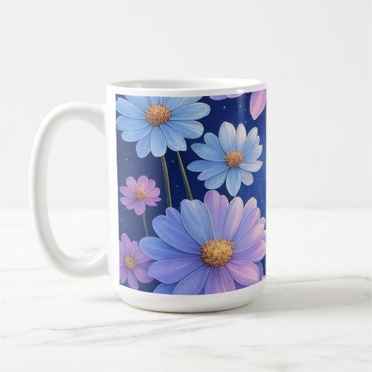 "Galaktisches Blumenglühen" Große Tasse (Links)