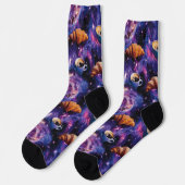 Galaktisches Frühstück - Kaffee & Croissant Space Socken (Linkes Detail)