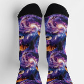 Galaktisches Frühstück - Kaffee & Croissant Space Socken (Oben)