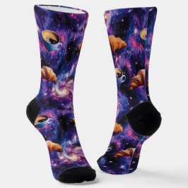 Galaktisches Frühstück - Kaffee & Croissant Space Socken