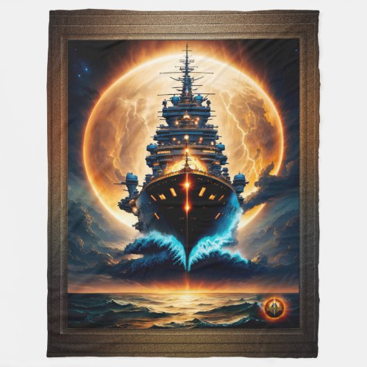 Galaktisches Geisterschiff der Meere von Xzendor7 Fleecedecke (Vorderseite)