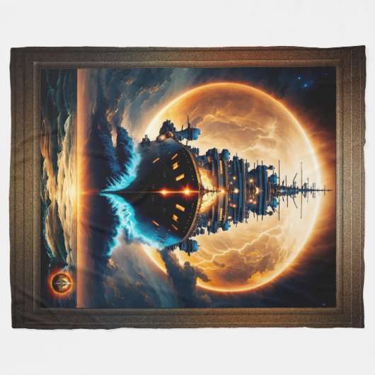 Galaktisches Geisterschiff der Meere von Xzendor7 Fleecedecke (Vorderseite (Horizontal))