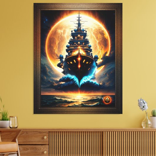 Galaktisches Geisterschiff der Meere von Xzendor7 Leinwanddruck (Insitu (Wohnzimmer))