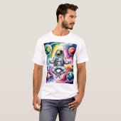 Galaktisches Gleichgewicht - Astronaut und das Uni T-Shirt (Vorne ganz)
