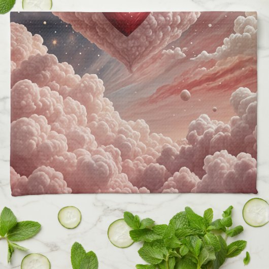 Galaktisches Herz Geschirrtuch (Gefaltet)