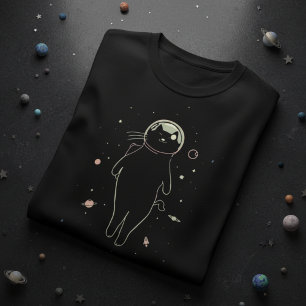 Galaktisches Katze Voyager Design – Weltraumkatze T-Shirt