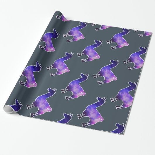 Galaktisches Lama-Packpapier Geschenkpapier (Ungerollt)