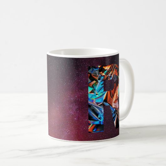 Galaktisches Prisma Initial R Tasse (VorderseiteRechts)